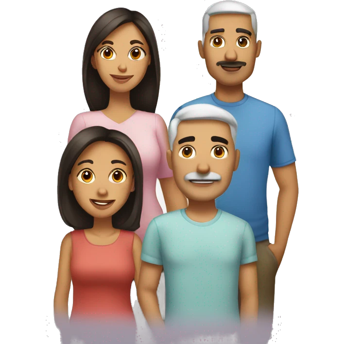 White dad,Hispanic mom, Hispanic daughter emoji