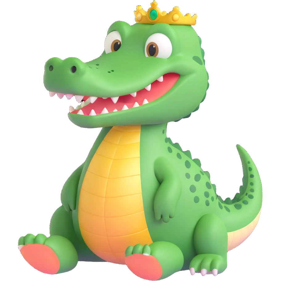 cute alligator with a halo, gentle eyes, no background emoji