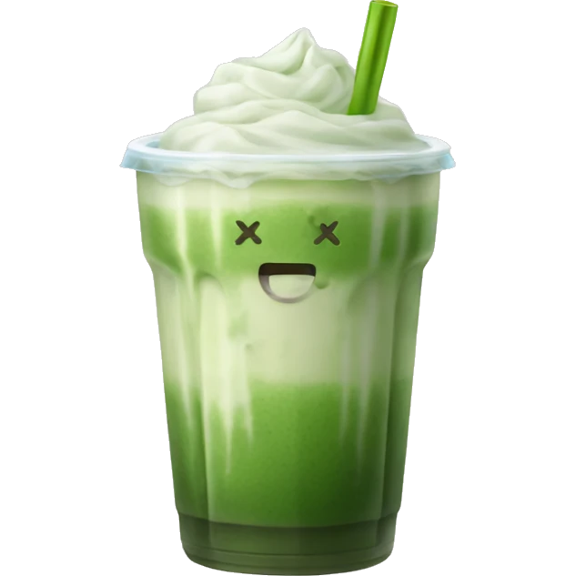Iced matcha latte  emoji