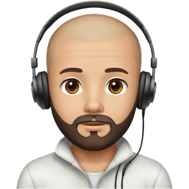 beard hair shaved boy with beard and with headphones emoji