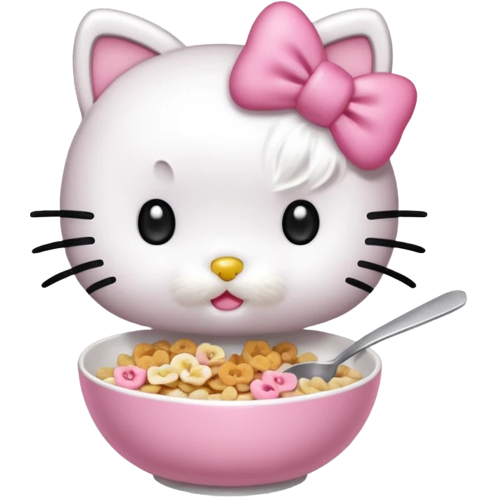 hello kitty eating cereal emoji