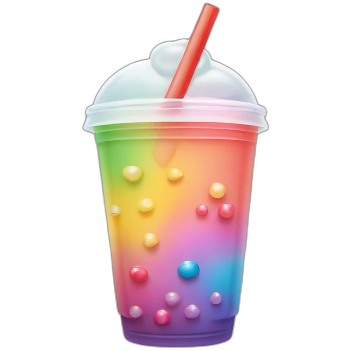 Regenbogen Bubble tea emoji