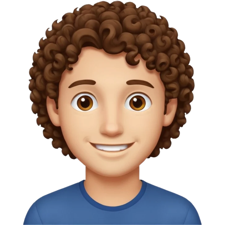 Young man with curly hair  emoji