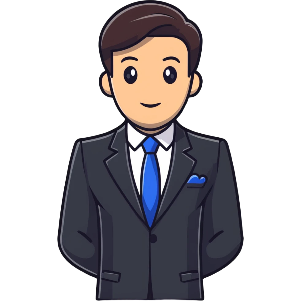 Vavinews Man, male news anchor with suit and microphone emoji