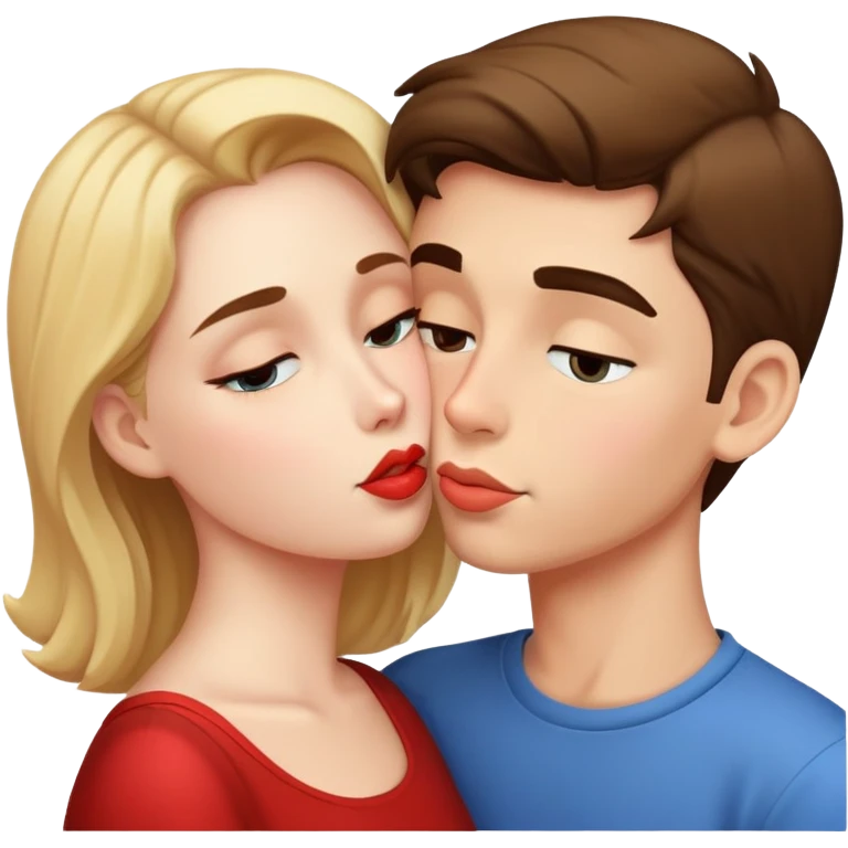  یه پسر درحال بوسیدن زن emoji