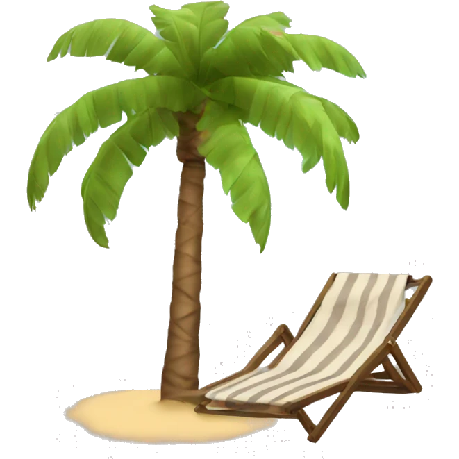 palm tree, sunbed, sunshade emoji