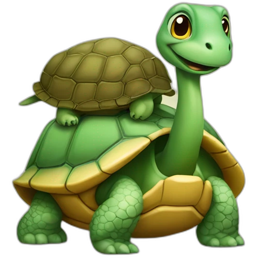 Chat sur une tortue emoji