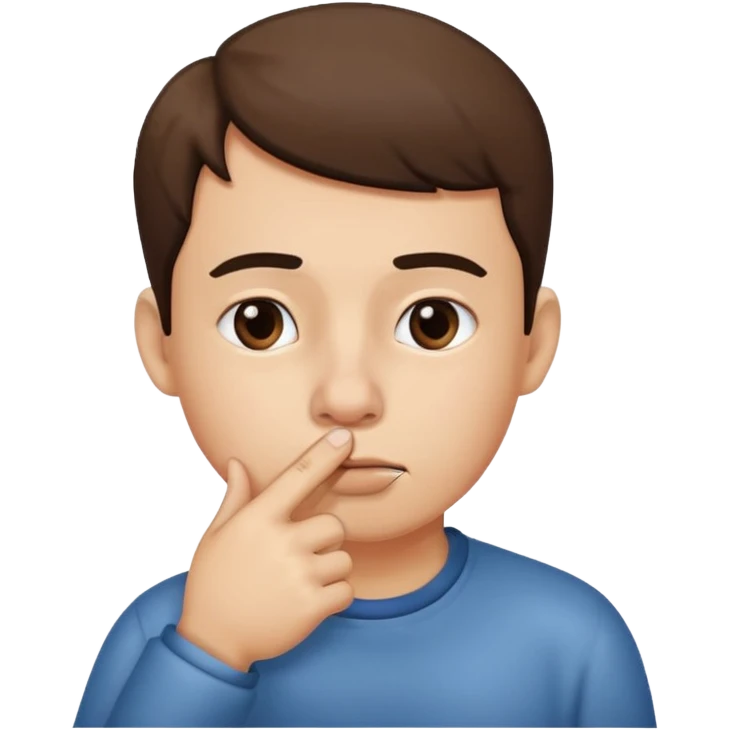 Thumb picking nose emoji