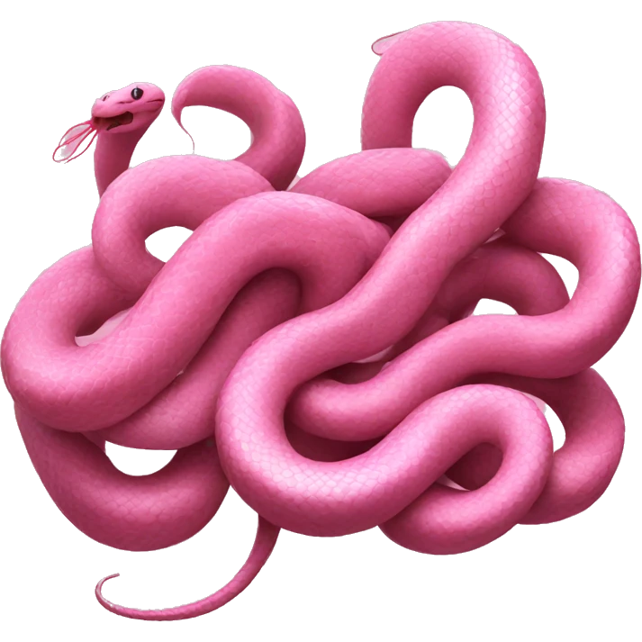 4 pink snakes emoji