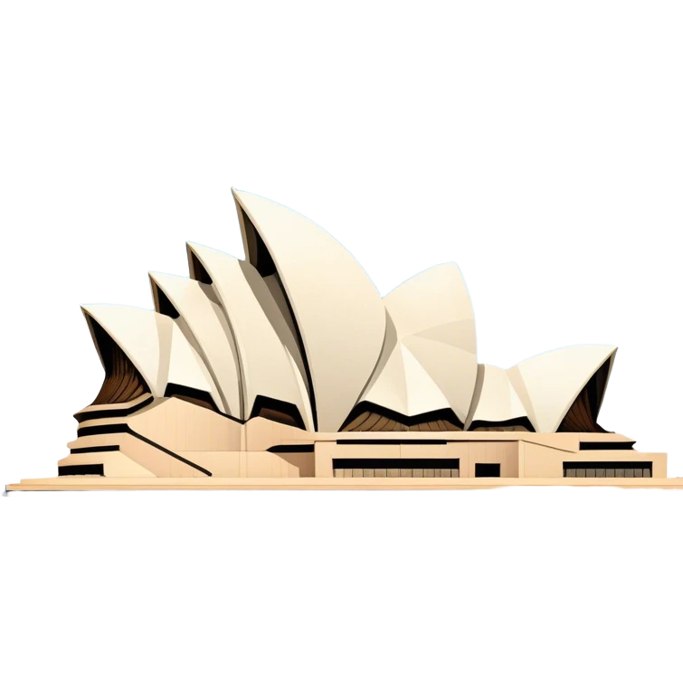 Cinematic Realistic Sydney Opera House Landmark Emoji, depicted with its iconic sail‚Äêlike design set against a clear blue sky, rendered with crisp architectural detail and dynamic lighting. emoji