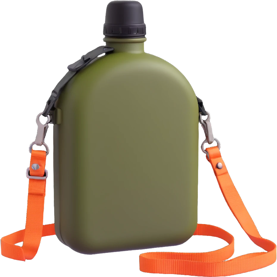 rugged outdoor canteen with strap emoji