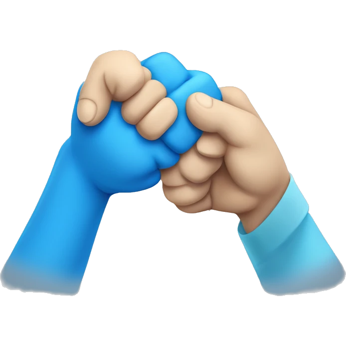 W-shaped arm wrestling (wearing blue and sky blue) emoji