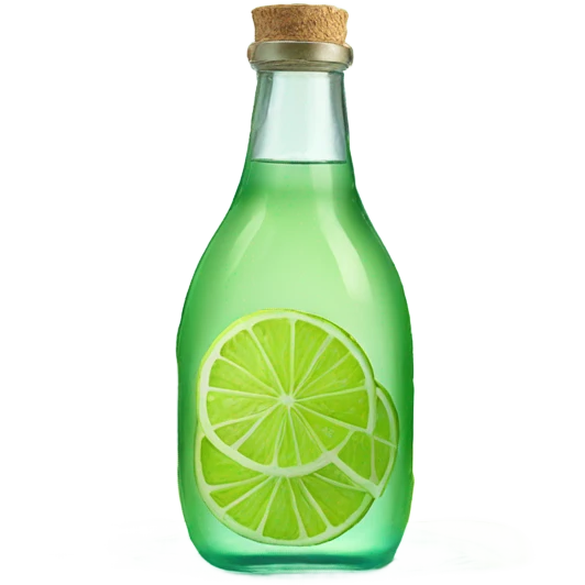 Vibrant lime slices still on glass bottle with clear water  emoji