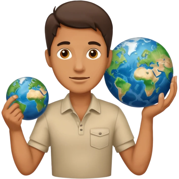 man holding a map of the earth @emoji emoji