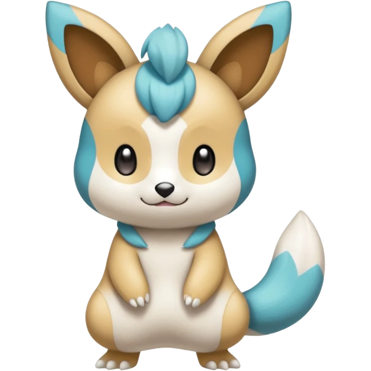 Kawaii cute pretty beautiful realistic colorful soft fuzzy Emolga-Pachirisu-Oshawott-Buizel-Meloetta-Pokémon-Fakémon-fusion, full body emoji