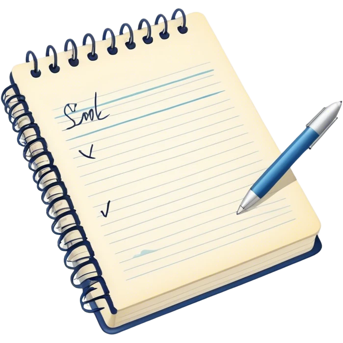 notebook with notes emoji