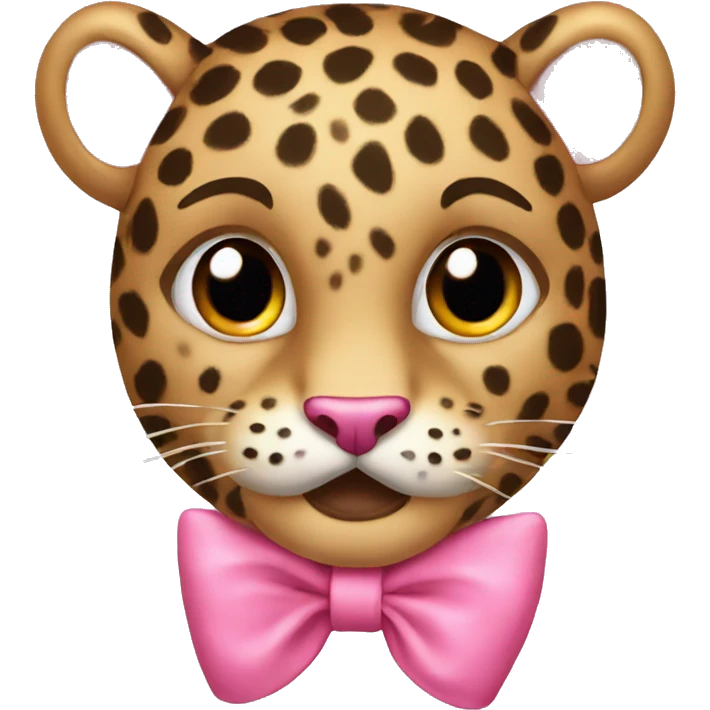 Leopard with pink bow  emoji