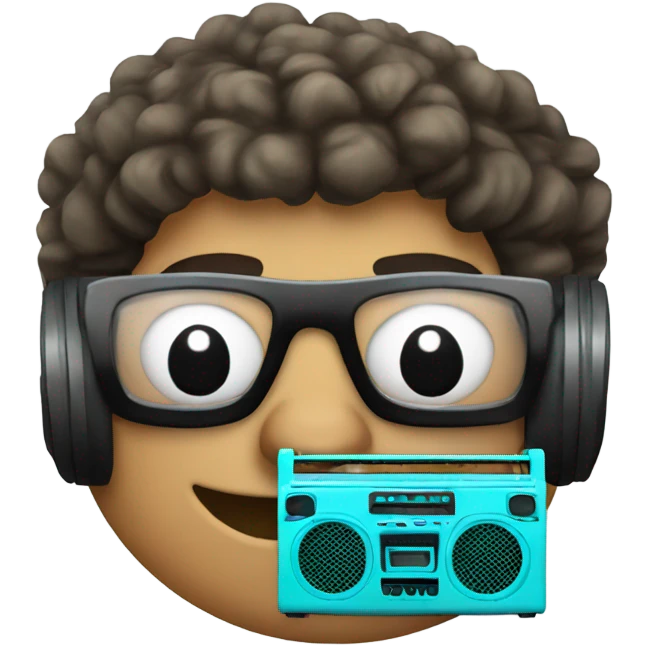 cyan boombox emoji
