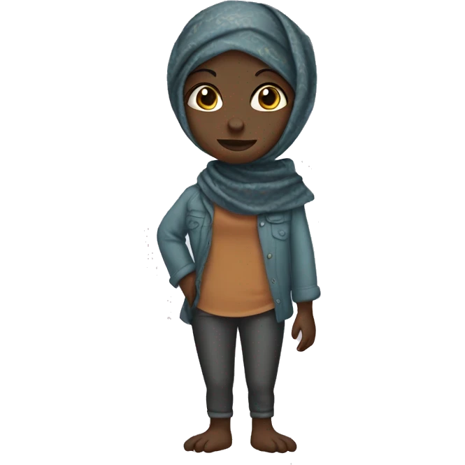 dark-skinned girl with head scarf on platypus body  emoji
