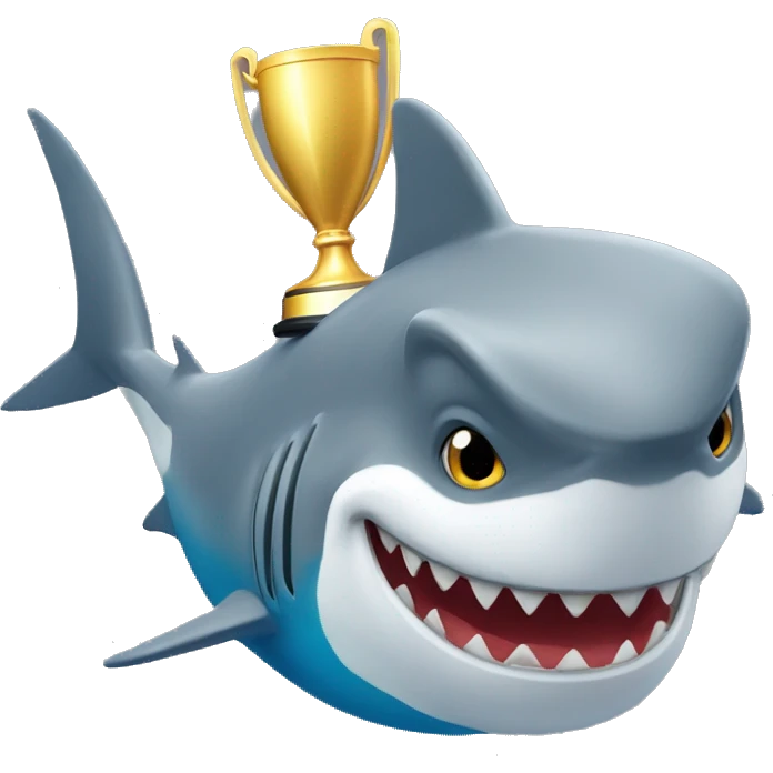Un tiburón con la copa del mundo  emoji