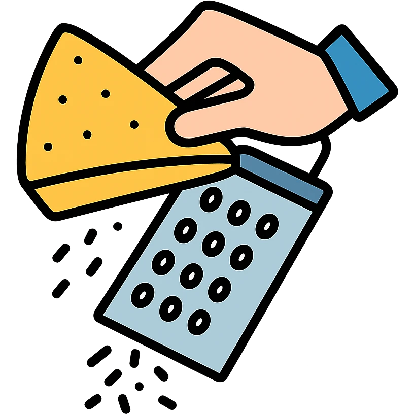 grating Parmigiano cheese, no holes emoji