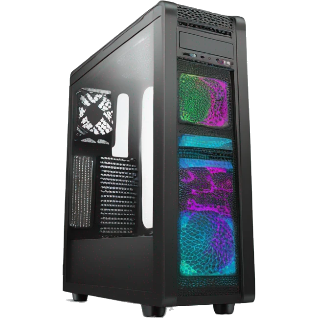 Pc mid-tower case with RGB emoji