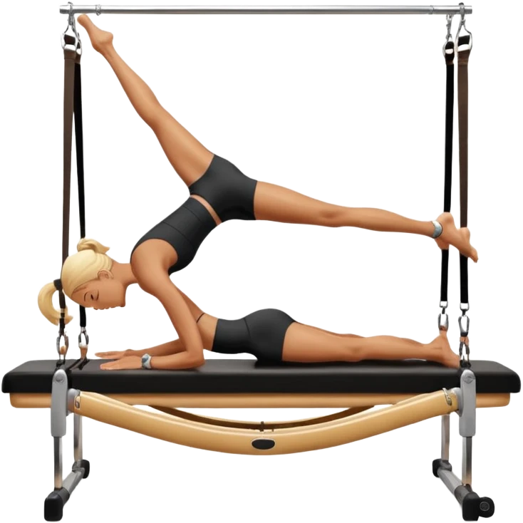 Inverted split exercise on the Pilates Cadillac emoji