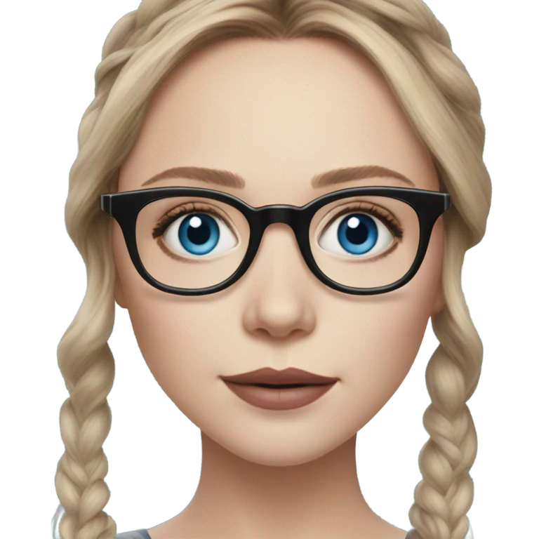 Hyper Realistic Elizabeth Olsen blue eyes wearing glasses  emoji