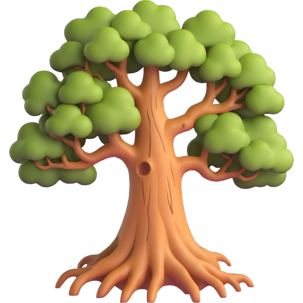 realistic tree with detailed bark texture emoji