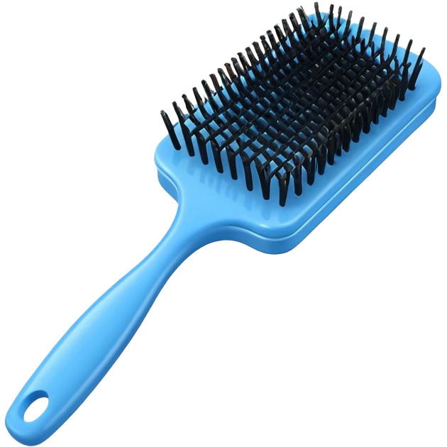 blue Rectangle hairbrush with bristles emoji
