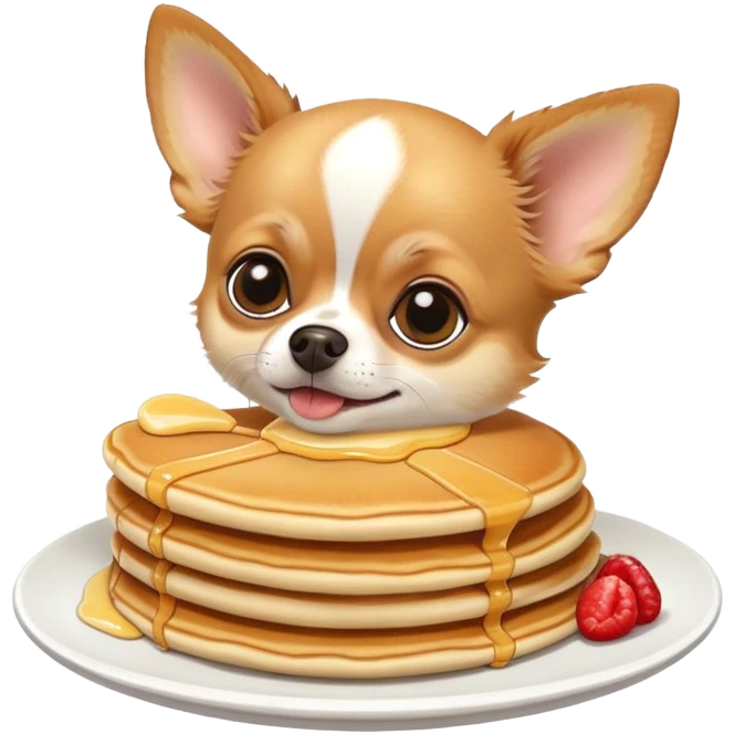 Chihuahua eating pancake emoji