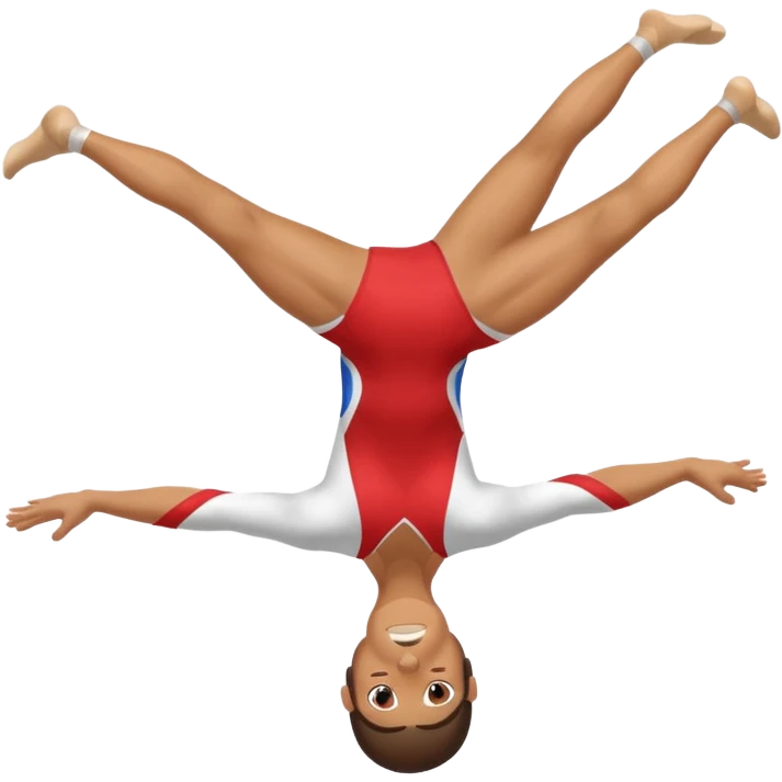 Gymnasts doing a backflip with a split leg on the floor. emoji