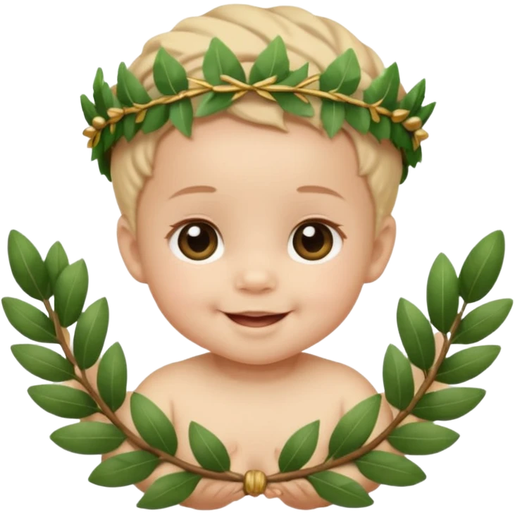 baby wearing laurel wreaths emoji