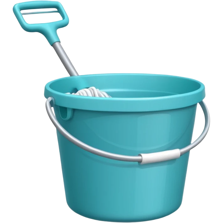 mop and turquoise bucket emoji