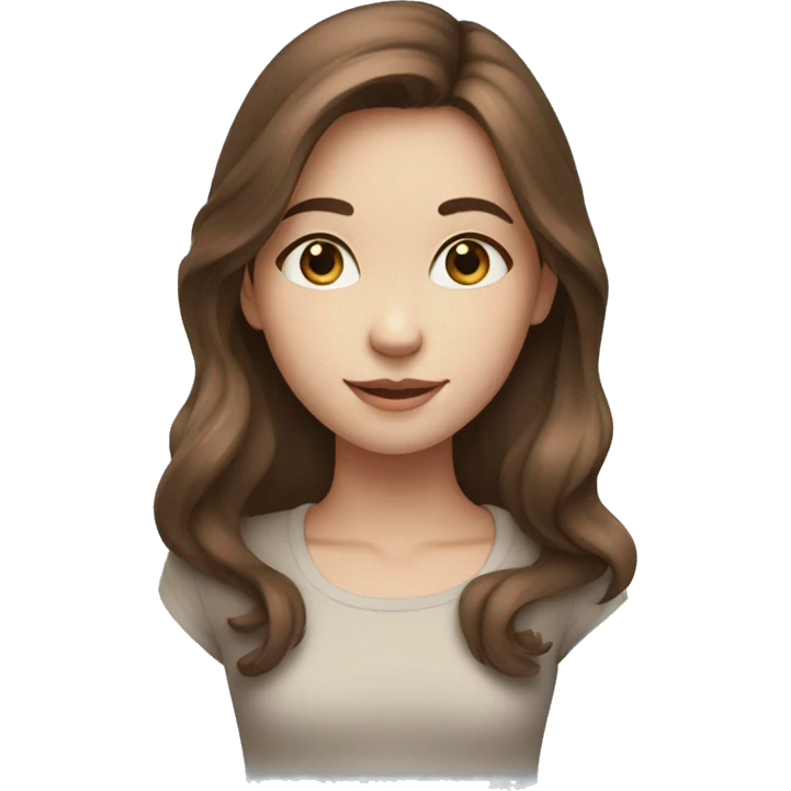 girl with medium brown hair and blue eyes  emoji