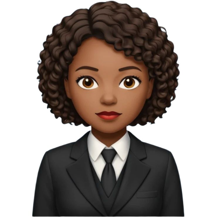 Black teacher/professor looking like the fictional character Annalise Keating from How To Get Away With Murder emoji