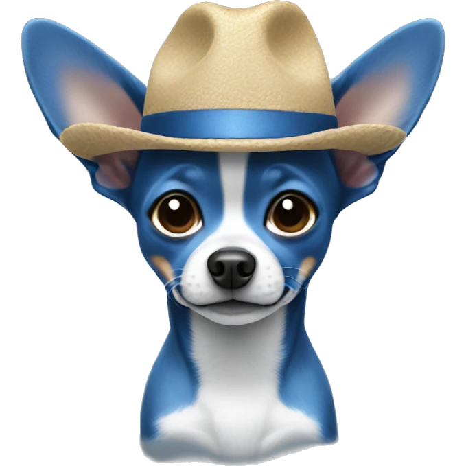 Blue Chihuahua wearing a hat  emoji