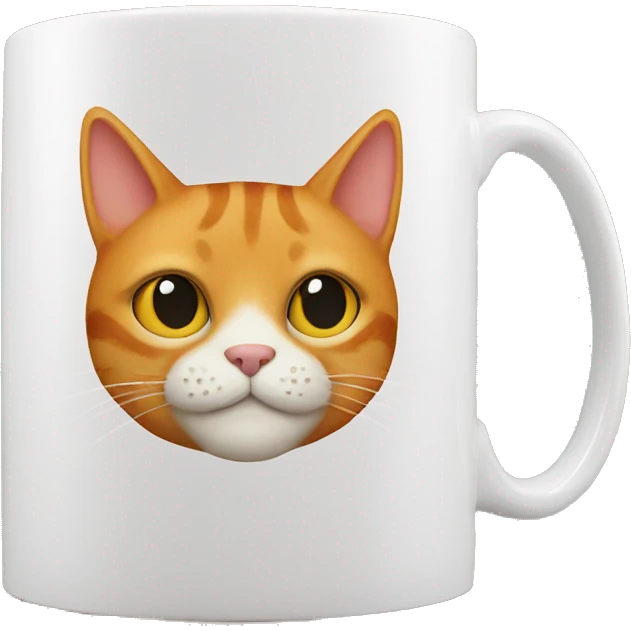 Ginger cat mug with tea emoji