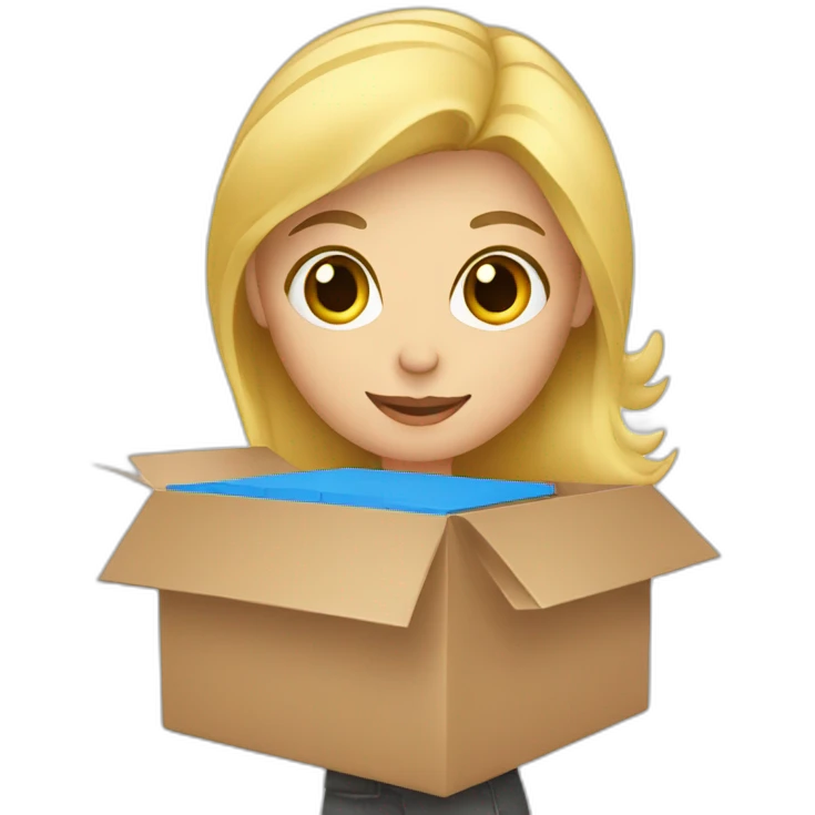 Blond Women holding delivery box emoji