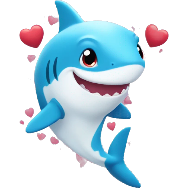 Baby shark with hearts around it  emoji