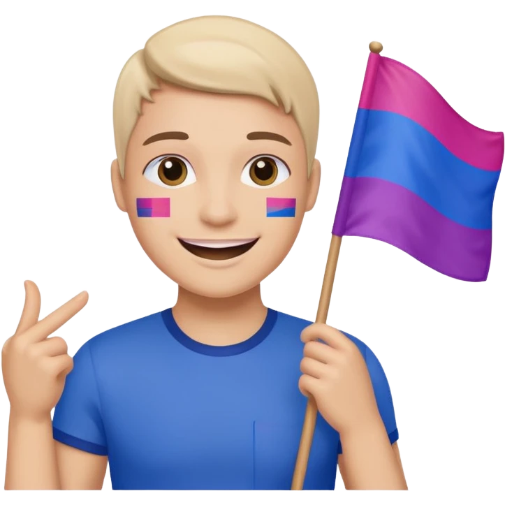 eu com a bandeira bissexual emoji