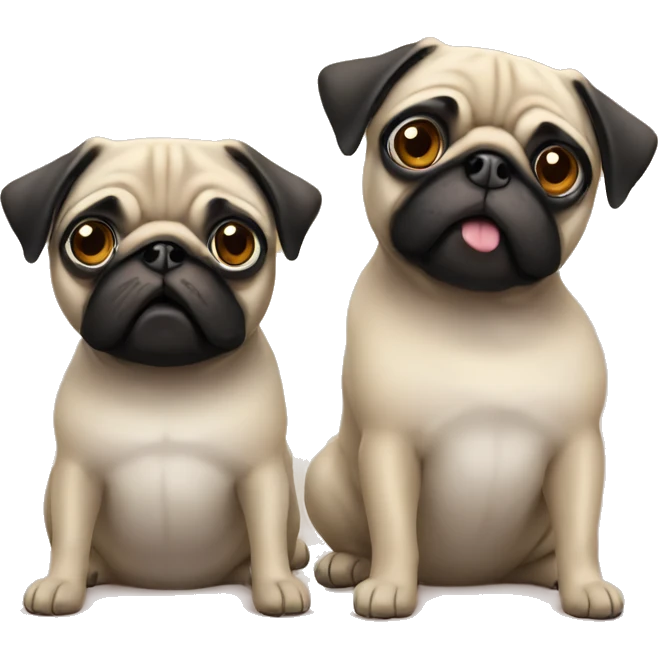 Two pugs emoji