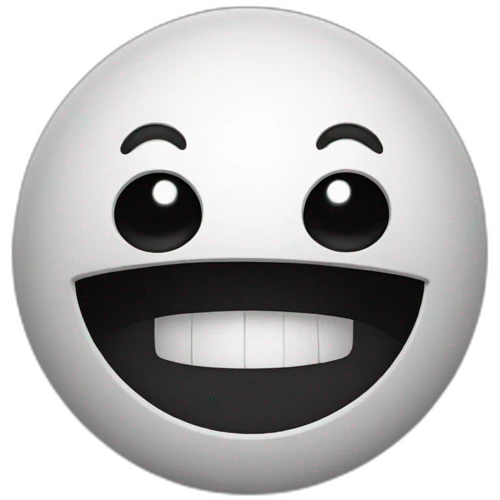 Black creature with white creepy smile emoji