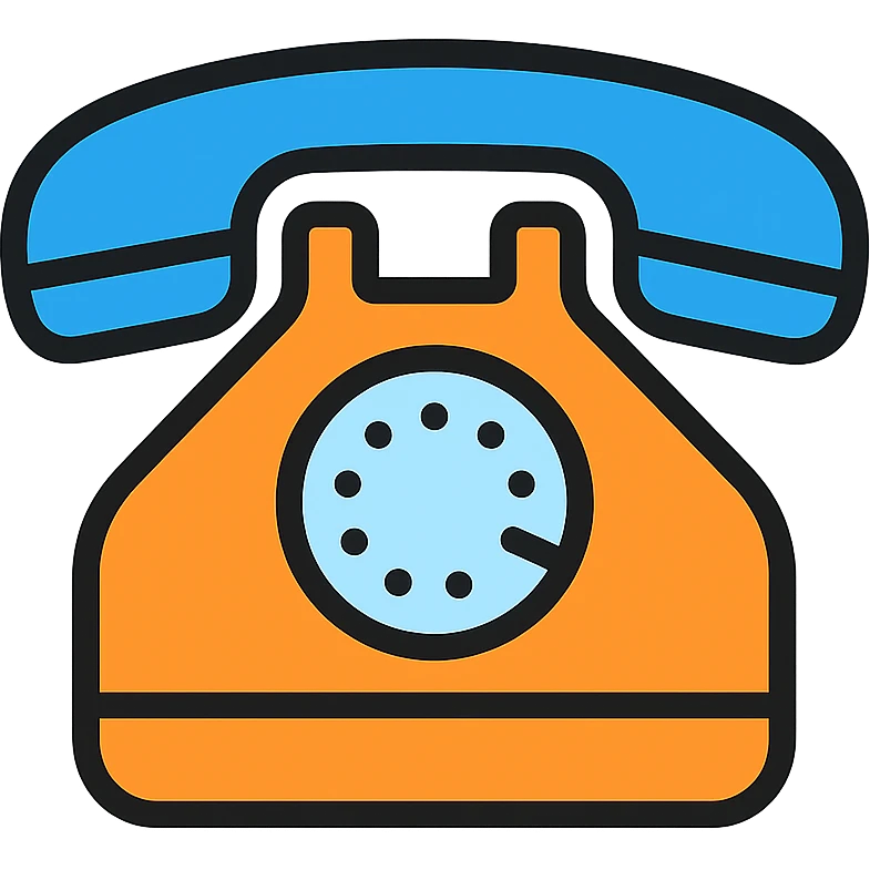 telephone, color outline icon style, with subtle color accents emoji