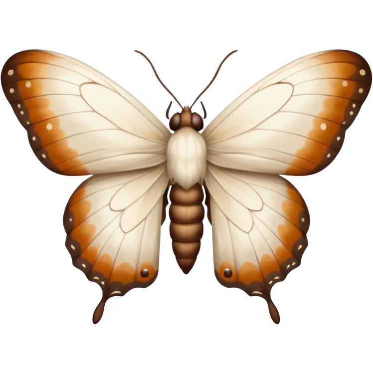 White moth with brown spots emoji