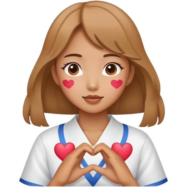 Girl doing korean hearts  emoji