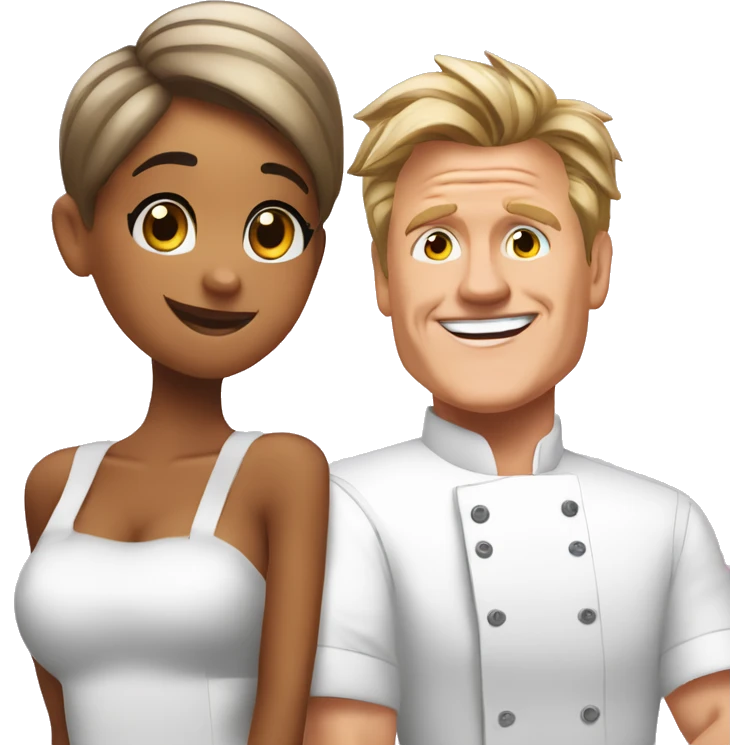Ariana Grande and Gordon Ramsey in love emoji