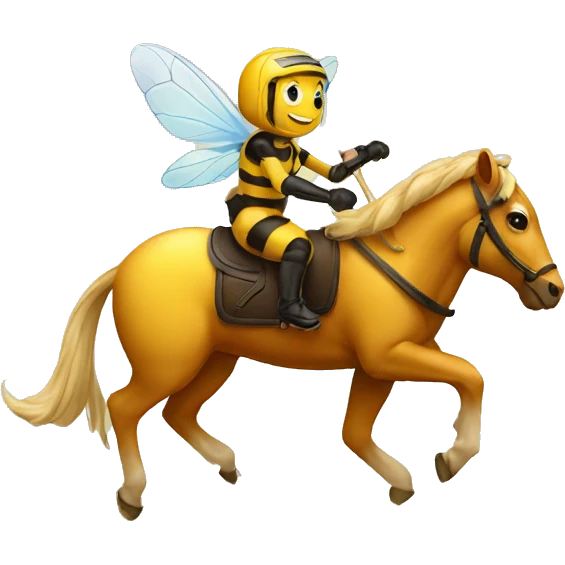 honey bee riding a horse emoji