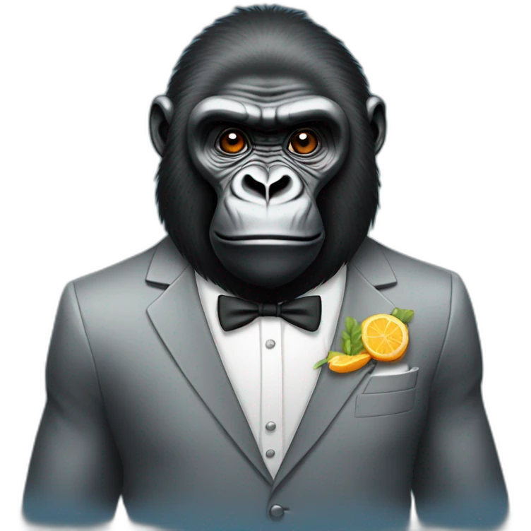 Gorilla wearing dinner jacket emoji
