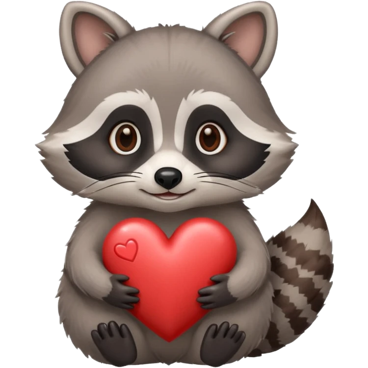 Raccoon hold heart emoji